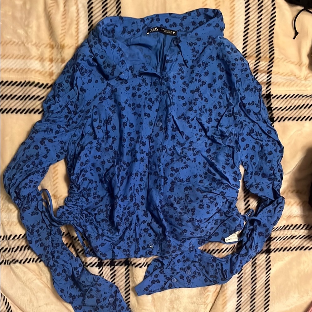 Zara Blue Floral Women's Top